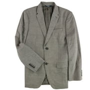 Perry Ellis Mens End On End Two Button Blazer Jacket, Brown, 40 Regular